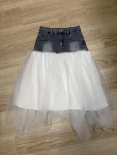 最終価格 デニム チュールスカート