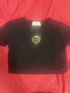 黒のゴールドロゴクロップドTシャツのサムネイル