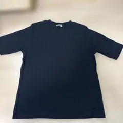 ブラック リブ Tシャツ Lサイズ