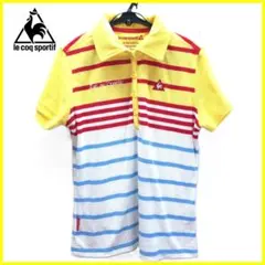 ★le coq sportif★ ボーダー ポロシャツ 黄×赤×白×水色 L