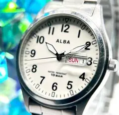 稼働品　SEIKO ALBA セイコーアルバ　メンズ　腕時計　デイデイトクォーツ