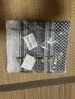 アラビアン　モノトーン幾何学模様スカーフ ブラック