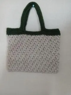 トートバッグ　モスグリーンベージュ　ハンドメイド