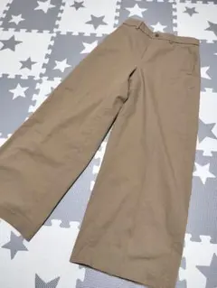 ユニクロ ワイドチノパン　ベージュ ワイドパンツ М　469828