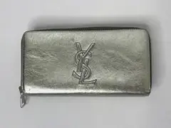YSL シルバー レザー 長財布