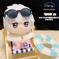 ぬい服 10cm ちびぐるみ ビーチパンツ 水着 ネックレス 2点セット ①赤のサムネイル