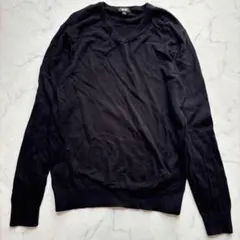 ユニクロ　コットンカシミヤVネックセーター　メンズ　【M】　ブラック　薄手　長袖