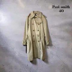 【美品】Paul Smithトレンチコート40ベージュ マルチストライプ ロング