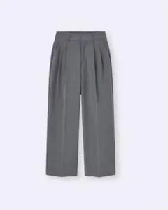 GU タックワイドパンツ 丈標準 L グレー