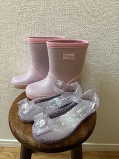 長靴　クリアサンダル　セット