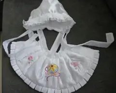 お宮参り用 帽子 スタイセット フリル付き 女の子用 美品