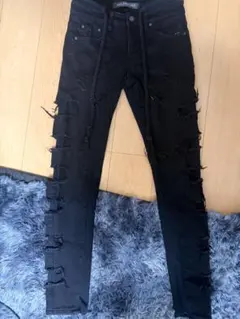 mnmlバイカーデニム ブラック スキニー ジップ28 - メルカリ