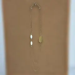 ロングネックレス ゴールドカラー シェル風パーツのサムネイル
