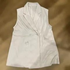 新品　グレー　ダブルボタン ベスト LLサイズ