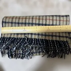 毛100%カシミヤ入り日本製チェック柄マフラー