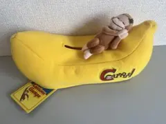 おさるのジョージ　ぬいぐるみ　ティッシュケース　バナナ型のサムネイル