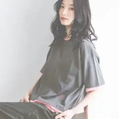 Niko and…◎ニコアンド　レイヤーライクTシャツ チャコールグレー　Lのサムネイル