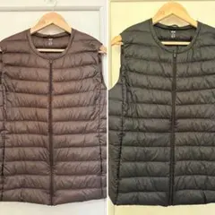 49大きいサイズレディースユニクロライトダウンベスト3XL