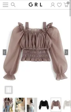 GRL ピンク シアークロップド丈トップス×キャミソールアンサンブル