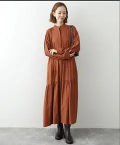 SLOBE IENA ティアードシャツワンピース オレンジ
