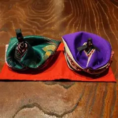 手作り雛人形セット（緑・紫）