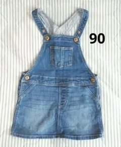 エイチアンドエム H&M オーバーオールスカート ジャンパースカート 90 2Y