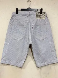 EVISU エヴィス エビスカモメスカイブルーステッチハーフショートパンツ34