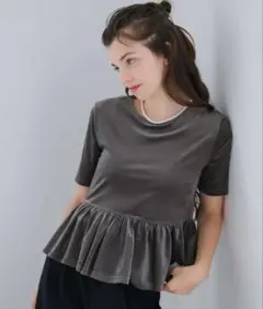 coca 完売品 ベロアペプラムトップス