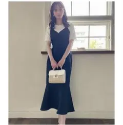 GRL グレイル　カシュクールバックリボンマーメイドキャミワンピース