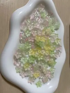 ガラス桔梗ビーズ　春色系　約50g