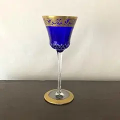サンルイ 「オールド・シスル？」　ブルー高脚ワイングラス　ペア サンルイ 「オールド・シスル？」 ブルー高脚ワイングラス ペア