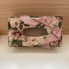 薔薇ゴブラン ティッシュボックス ケース リボン ローズ