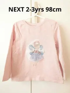 NEXT バレリーナイラストのピンクTシャツ 2-3yrs 98cm