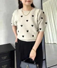 prose verse 半袖ニット ハート 刺繍