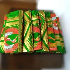 帯リメイク、和装小物 鶴と幾何学模様　7枚まとめて