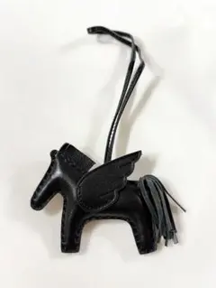 ♡即日発送♡ 馬 ホース ペガサス キーホルダー チャーム レザー ブラック