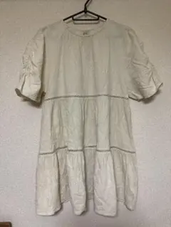 Wcloset アイボリー コットン 綿100ティアード半袖チュニック　Fサイズのサムネイル