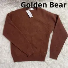未使用タグ付き　Golden Bear オレンジ　ブラウン　ニットセーター M