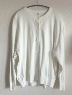 ユニクロ UVカット リラックスカーディガン オフホワイト XL