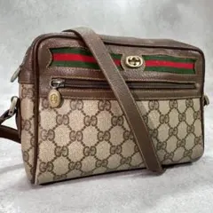 ✨美品✨GUCCI GG シェリーライン ショルダーバッグ ブラウン レザー 
