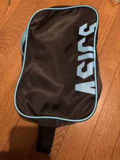 ASICS メッシュシューズケース 黒/青