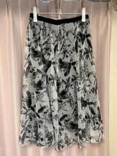 リジェイ　ロングスカート Lサイズ ブラック　花柄　3L