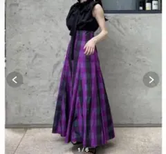 UNITED ARROWS P チェック フレア スカート