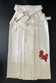 レディース袴　単品　オフホワイト　花柄刺繍　Lサイズ 卒業式