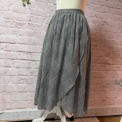 LOWRYS FARM スカート　巻きスカート風　チェック柄 フリーサイズ