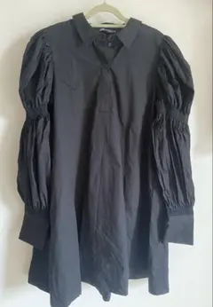 ZARA ブラック シャツワンピース 長袖