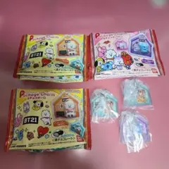 BTS BT21 パッケージチャーム3個セット　お菓子付き