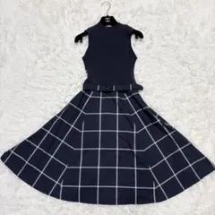 【極美品】ブルーレーベルクレストブリッジ ニットドッキングワンピース Aライン