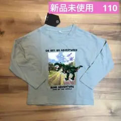 リバーシブルスパンコール　恐竜　ダイナソー　綿100 裏毛　ティラノサウルス