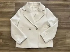 H&M ダブルブレストジャケット　Pコート　アイボリー　S